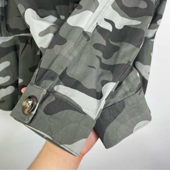Knox Rose camo peplum button down lightweight jacket size Large - Picture 7 of 12